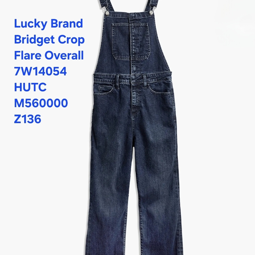 Lucky Brand Dark Indigo Bridget Crop Flare Overalls